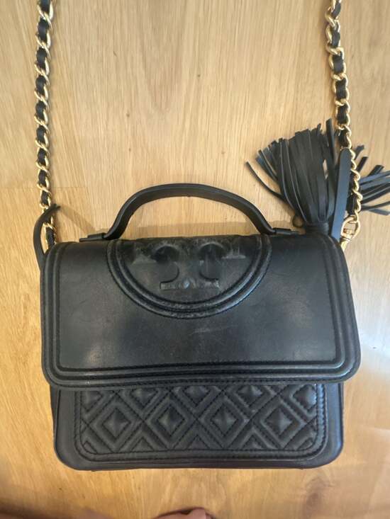 Tory Burch Fleming Black Leather Convertible Shoulder Bag main image 0
